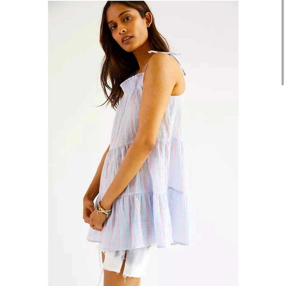 Anthropologie Maeve Gauzy Tiered Tunic Tank